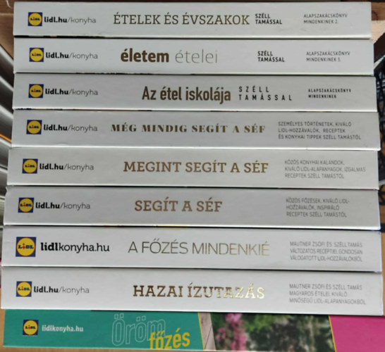 Mautner Zsófi-Széll Tamás, Mautner Zsófi - Széll Tamás: 9 db LIDL szakácskönyv: Ételek és évszakok + életem ételei + Az étel iskolája + Még mindig segít a séf + Megint segít a séf + Segít a séf + A főzés mindenkié + Hazai ízutazás + Örömfőzés antikvár