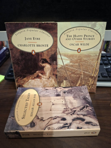 Oscar Wilde, Charlotte Brontë, Edgar Allan Poe: 3 kötet a Penguin Popular Classics sorozatból: Selected Tales, The Happy Prince and Other Stories, Jane Eyre antikvár