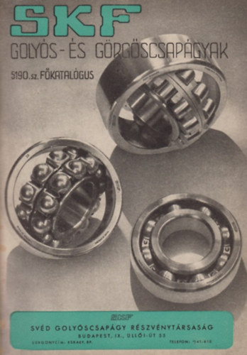 SKF Golyós- és görgőscsapágyak 5190. sz. főkatalógus antikvár