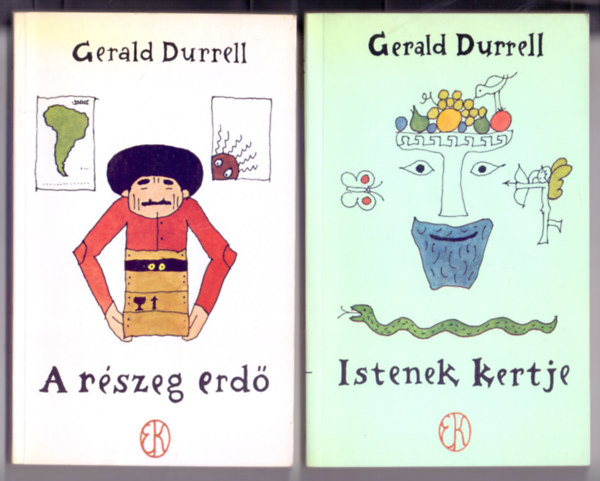 Gerald Durrell: A részeg erdő (Réber László rajzaival) + Istenek kertje (Korfu-trilógia 3. Réber László rajzaival) antikvár