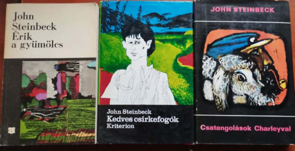 John Steinbeck: 3db Steinbeck:Érik a gyümölcs; Kedves csirkefogók; Csatangolások Charleyval antikvár
