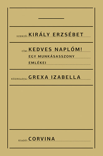 Király Erzsébet, Grexa Izabella: Kedves Naplóm! - Egy munkásasszony emlékei könyv