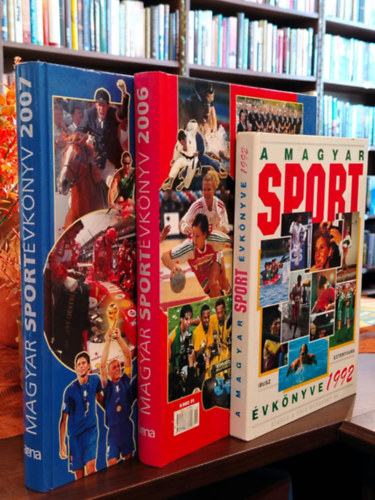 KÖNYVCSOMAG, 3 DB. SPORT ÉVKÖNYVEK - Magyar Sportévkönyv 2007, Magyar Sportévkönyv 2006, A Magyar Sport Évkönyve 1992 antikvár