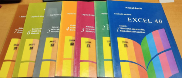 Klucs László: 7 db Lépésről-lépésre Excel 4.0 1-7. (I-VII.) antikvár