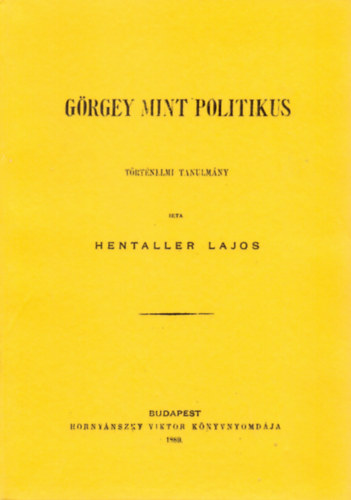 Görgey mint politikus (Történelmi tanulmány) akciós termékkép 1