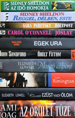 Tami Hoag, Sidney Sheldon, Elizabeth Lowell, Walter Kirn, John Sandford, Sara Paretsky, Stella Rimington: Szórakoztató irodalmi könyvcsomag (10 kötet) antikvár