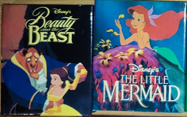 2db angol nyelvű Disney minikönyv - The Little Mermaid, Beauty and the Beast antikvár