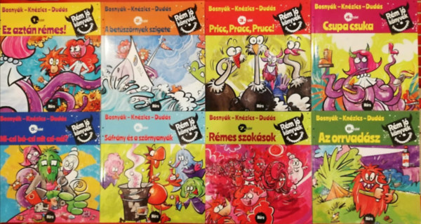 Bosnyák Viktória   Csájiné Knézics Anikó: Rém jó könyvek teljes sorozat 1-8 (1.Ez aztán rémes, 2.A betűszörnyek szigete, 3.Pricc,Pracc,Prucc, 4.Csupa csuka, 5.Mi-csi bá-csi mit csi-nál? , 6.Sárfány és szörnyanyák, 7.Rémes szokások, 8.Az orrvadász) antikvár