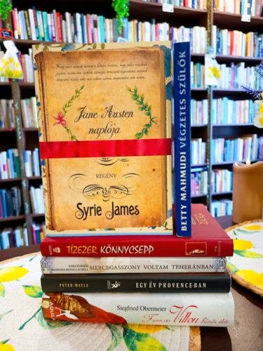 Betty Mahmudi, Syrie James, Elizabeth Kim, Sarah Harris Barbara Mosallai Bell, Peter Mayle, Siegfried Obermeier: Világirodalom könyvcsomag 6 darabos KÖNYVMENTŐ AJÁNLAT:  Végzetes szülők, Jane Austen naplója, Tízezer könnycsepp, Hercegasszony voltam Teheránban, Egy év Provence-ban,  Francois Villon bűnös élete - Szerelemről és halálról könyv
