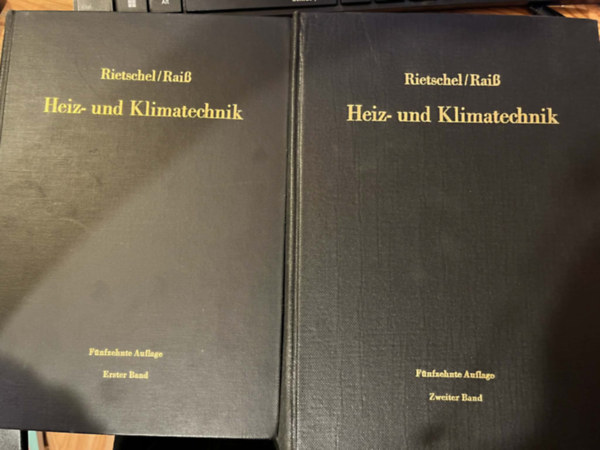 Rietschel Hermann -Wilhelm Raiß und H. Protz: Heiz- und Klimatechnik: Band 1-2 antikvár