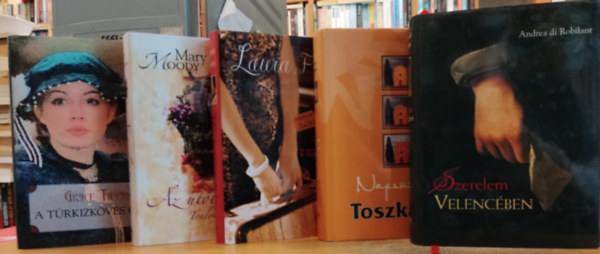 Mary Moody, Frances Mayes, Laura Fraser, Andrea di Robilant, Grace Tiffany: 5 db romantikus: A türkizköves gyűrű + Az utolsó tangó + Hét év a nagyvilágban + Napsütötte Toszkána + Szerelem Velencében antikvár