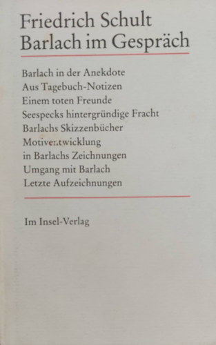 Friedrich Schult: Barlach im Gesräch antikvár