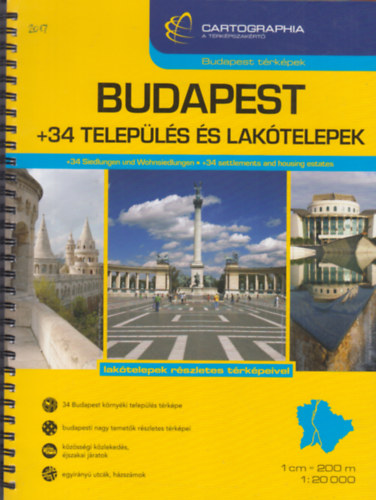 Budapest +34 település és lakótelepek 1:20 000 antikvár