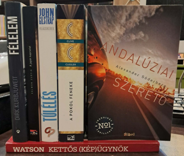 Clive Cussler, John Gilstrap, Kálmán Zsófia, Dirk Kurbjuweit, Alexander Söderberg, Peter Watson: 6 db-os krimi KÖNYVMENTŐ AJÁNLAT: A pokol feneke, Túlélés, A japán kapcsolat, Félelem - Felhatalmazás gyilkosságra, Andalúziai szerető, Kettős (kép) Ügynök antikvár