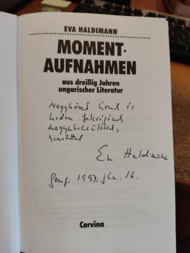 Eva Haldimann: Moment aufnahmen - Dedikált antikvár