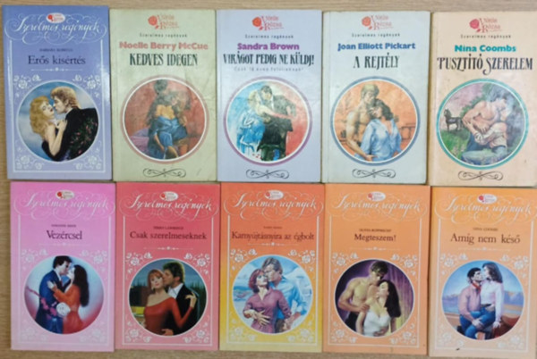 Marianne Shock, Nina Coombs, Joan Elliott Pickart, Sandra Brown, Noelle Berry McCue, Barbara Boswell, Terry Lawrence, Több szerző: 10 db a Vörös Rózsa sorozatból: Erős kisértés - Kedves idegen - Virágot pedig ne küldj! - A rejtély - Pusztító szerelem - Vezércsel - Csak szerelmeseknek - Karnyújtásnyira az égbolt - Megteszem! - Amíg nem késő antikvár