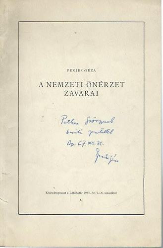 Perjés Géza: A nemzeti önérzet zavarai könyv