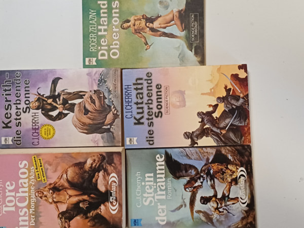 Több szerző: 5 darab német nyelvű fantasy könyv antikvár
