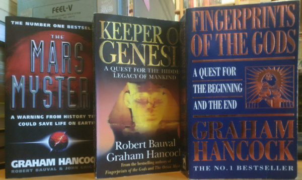 Graham Hancock, Robert Bauval, John Grigsby: 3 db Graham Hancock: Fingerprints of the Gods + Keeper of Genesis + The Mars Mystery antikvár