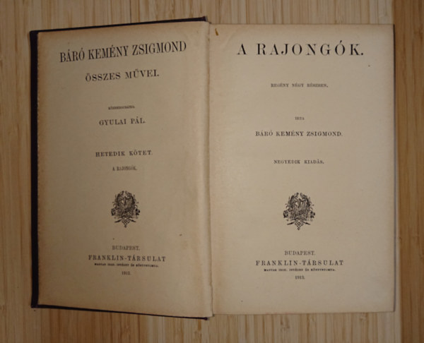 Báró Kemény Zsigmond: A rajongók antikvár