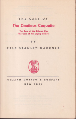 Erle Stanley Gardner: The Case of the Cautious Coquette ( 1949 -es ) antikvár