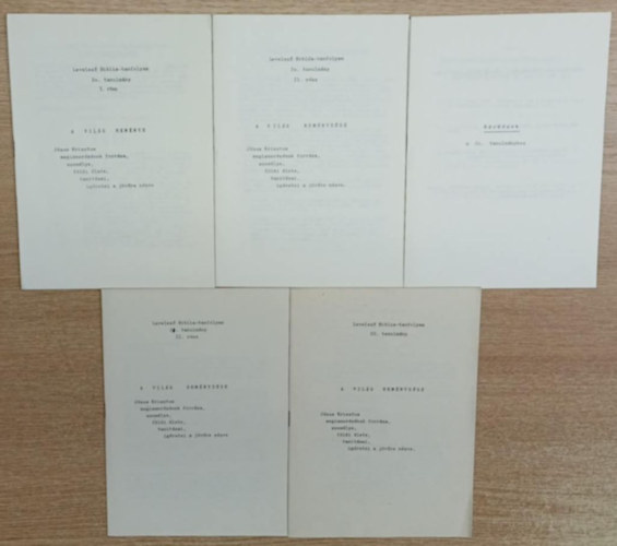 Levelező Biblia-tanfolyam 20., 21., 22. tanulmán (5 kötetben) antikvár