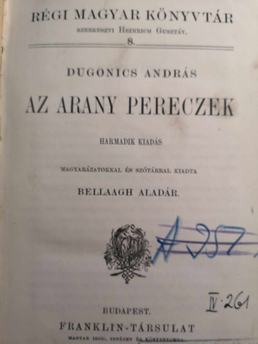 Dugonics András: Arany pereczek antikvár