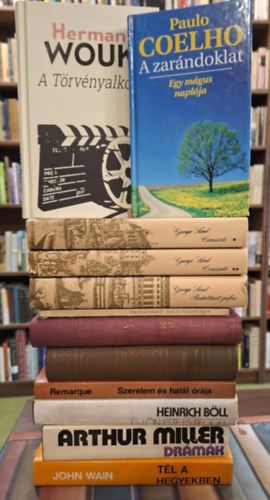 Erich Maria Remarque, Heinrich Böll, Arthur Miller, John Wain, Thomas Mann, George Sand, Paulo Coelho, Herman Wouk: 11 db regény 12 kötetben, KÖNYVMENTŐ AJÁNLAT: Szerelem és halál órája, És lőn este és reggel, Drámák, Tél a hegyekben, Halál Velencében, Jákob, Levelek (1934-1955), Consuelo I-II., Rudolstadt grófné, A zarándoklat, A Törvényalkotó antikvár