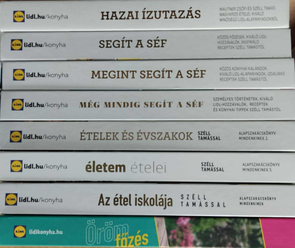Mautner Zsófi-Széll Tamás, Mautner Zsófi - Széll Tamás: 8 db LIDL szakácskönyv: Hazai ízutazás + Segít a séf + Megint segít a séf + Még mindig segít a séf + Ételek és évszakok + életem ételei + Az étel iskolája + Örömfőzés antikvár