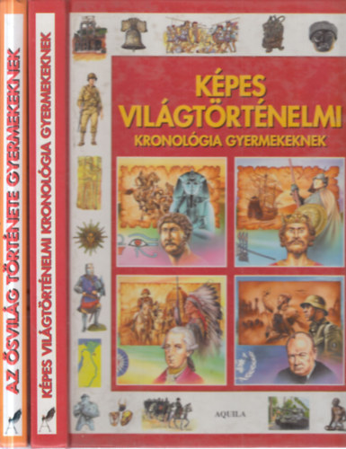 2 db. ismeretterjesztő könyv gyerekeknek (Képes világtörténelmi kronológia gyermekeknek + Az ősvilág története gyermekeknek) antikvár