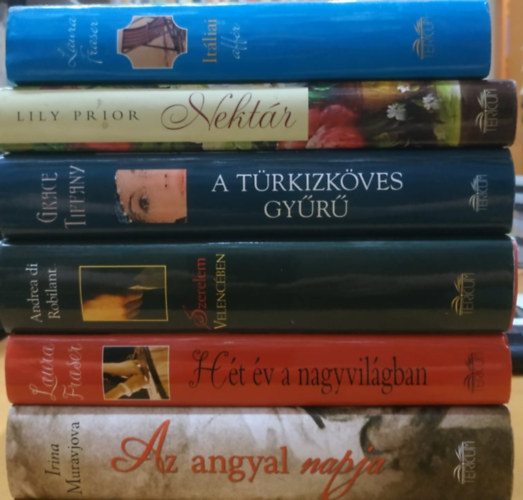 Laura Fraser, Andrea di Robilant, Grace Tiffany, Lily Prior, Irina Muravjova: 6 db Romantikus: A türkizköves gyűrű; Az angyal napja; Hét év a nagyvilágban; Itáliai affér; Nektár: A csábítás regénye; Szerelem Velencében antikvár