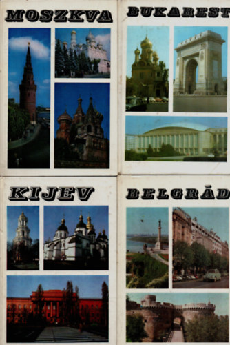 Bács Gyula, Szávai Jenő, Szathmári Gábor: 4 db Panoráma: Moszkva, Kijev, Bukarest, Belgrád. könyv