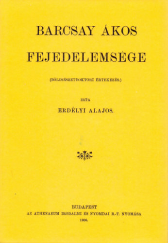 Barcsay Ákos fejedelemsége akciós termékkép 1