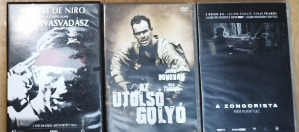 3db háborús dráma DVD - A zongorista, Az utolsó golyó, A szarvasvadász antikvár