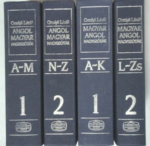 Országh László: Magyar-Angol Nagyszótár I-II. és Angol Magyar Nagyszótár I-II. antikvár