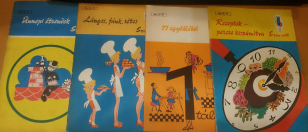 Pelle Józsefné, Murányi Péter, Rudnay János: 4 db Színe-java: Receptek - percre kiszámítva + 77 egytálétel + Lángos, fánk, rétes + Ünnepi étrendek antikvár