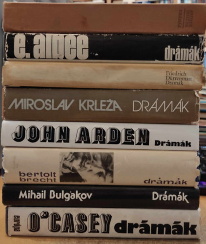Edward Albee, John Arden, Bertolt Brecht, Mihail Bulgakov, Friedrich Dürrenmatt, Miroslav Krleza, Arthur Miller, Sean O' Casey: 8 db drámák: Sean O'Casey; Arthur Miller; Miroslav Krleza; Friedrich Dürrenmatt; Mihail Bulgakov; Bertolt Brecht; John Arden; Edward Albee antikvár